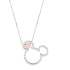 Thumbnail Image 1 of Disney Sterling Silver Pink Crystal Minnie Mouse Pendant