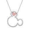 Thumbnail Image 3 of Disney Sterling Silver Pink Crystal Minnie Mouse Pendant