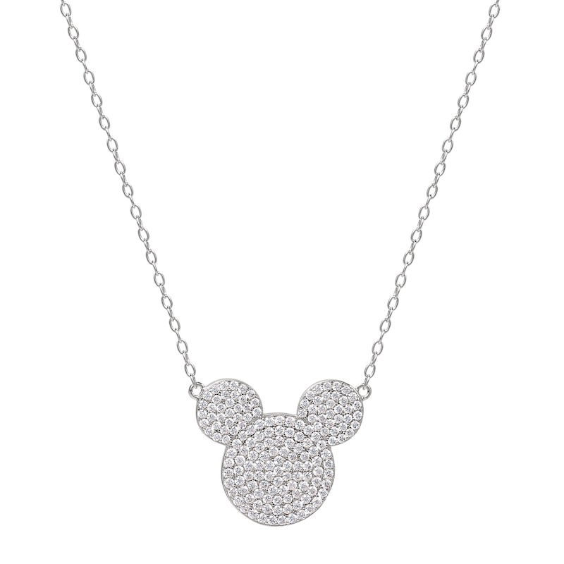 Main Image 3 of Disney Sterling Silver Cubic Zirconia Pavé Mickey Mouse Necklace