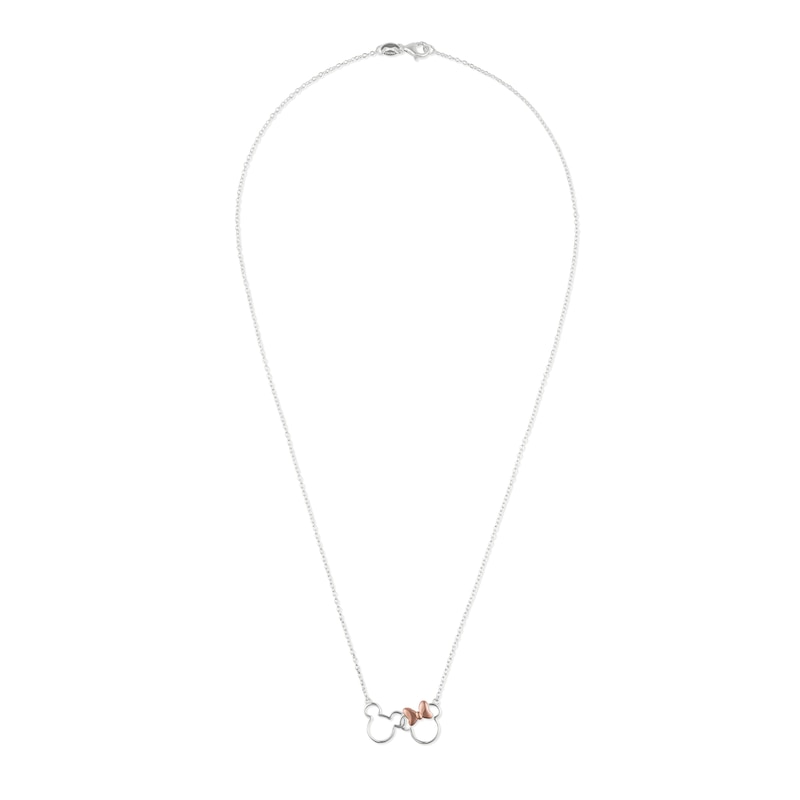 Main Image 4 of Disney Sterling Silver Mickey & Minnie Mouse Necklace