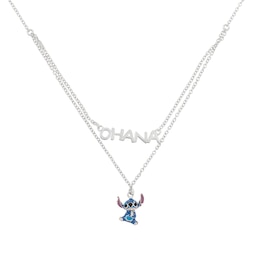 Disney Lilo & Stitch Sterling Silver & Enamel Ohana Pendant