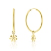 Thumbnail Image 1 of 9ct Yellow Gold Cubic Zirconia Flower Hoop Earrings