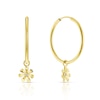 Thumbnail Image 0 of 9ct Yellow Gold Cubic Zirconia Flower Hoop Earrings