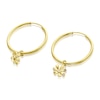 Thumbnail Image 2 of 9ct Yellow Gold Cubic Zirconia Flower Hoop Earrings