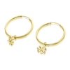 Thumbnail Image 1 of 9ct Yellow Gold Cubic Zirconia Flower Hoop Earrings