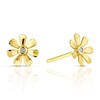 Thumbnail Image 1 of 9ct Yellow Gold Cubic Zirconia Delicate Flower Stud Earrings