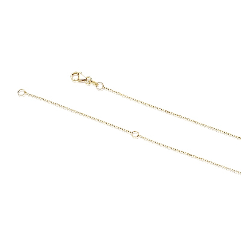 Main Image 3 of 9ct Yellow Gold Cubic Zirconia Flower Station Necklace
