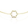 Thumbnail Image 1 of Sterling Silver & 18ct Gold Plated Vermeil MOP Flower Drop Bracelet