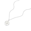 Thumbnail Image 2 of Sterling Silver Mother Of Pearl & CZ Double Sided Circle Necklace