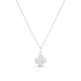 Sterling Silver Cubic Zirconia Clover Necklace