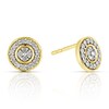 Thumbnail Image 1 of Sterling Silver & 18ct Gold Plated Vermeil 0.20ct Diamond Circle Earrings