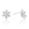 Thumbnail Image 1 of Sterling Silver 0.10ct Diamond Flower Stud Earrings