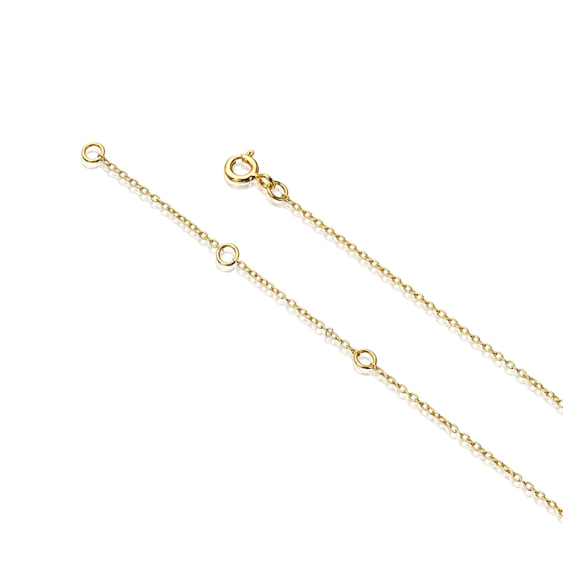 Main Image 3 of Sterling Silver & 18ct Gold Plated Vermeil 0.10ct Diamond Circle Pendant