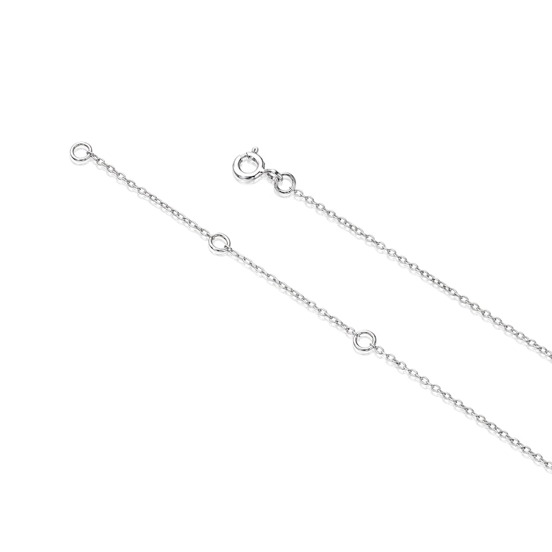 Main Image 3 of Sterling Silver 0.08ct Diamond Clover Pendant
