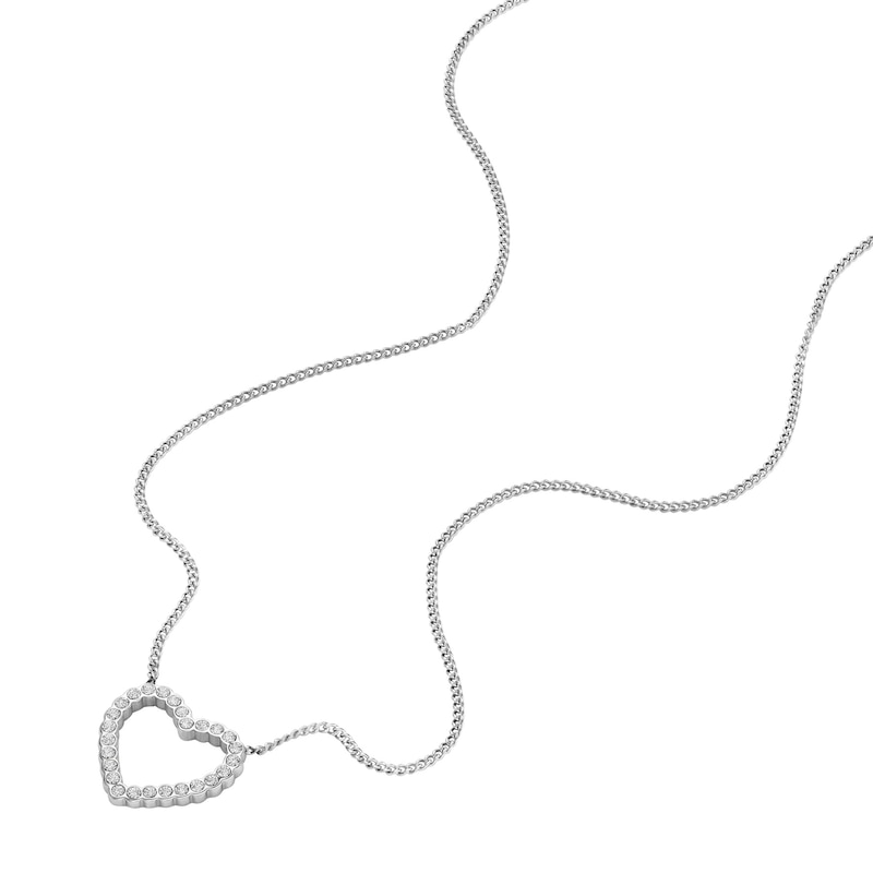 Main Image 2 of Fossil Sadie Open Hearted Stainless Steel Chain Necklace