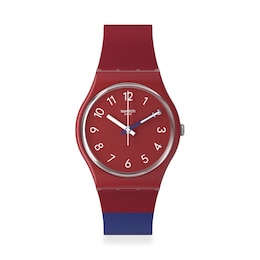 SWATCH COLORE BLOCCO PAY! Red Silicone Strap Watch