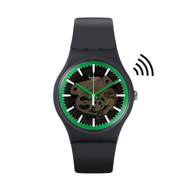 SWATCH GRAPHITE PAY! Grey Silicone Strap Watch