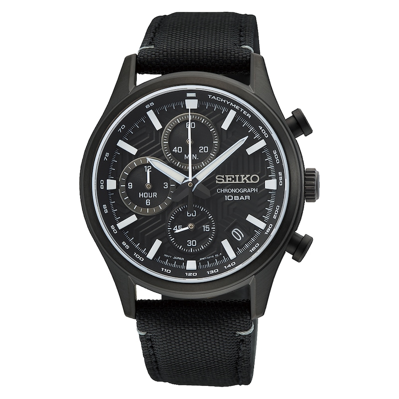 Main Image 1 of Seiko Black Urban Sports Black Nylon Strap Watch