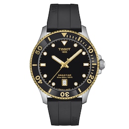 Tissot Seastar Quartz 1000 Black Rubber Strap Watch