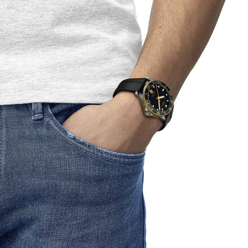Main Image 4 of Tissot Seastar Quartz 1000 Black Rubber Strap Watch