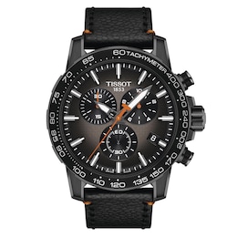 Tissot Supersport Chrono Black Leather Strap Watch