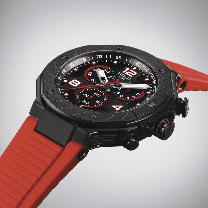 tissot red strap watch
