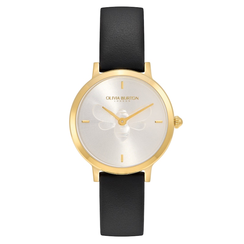 Olivia Burton Ladies' Ultra Slim Bees Leather Strap Watch