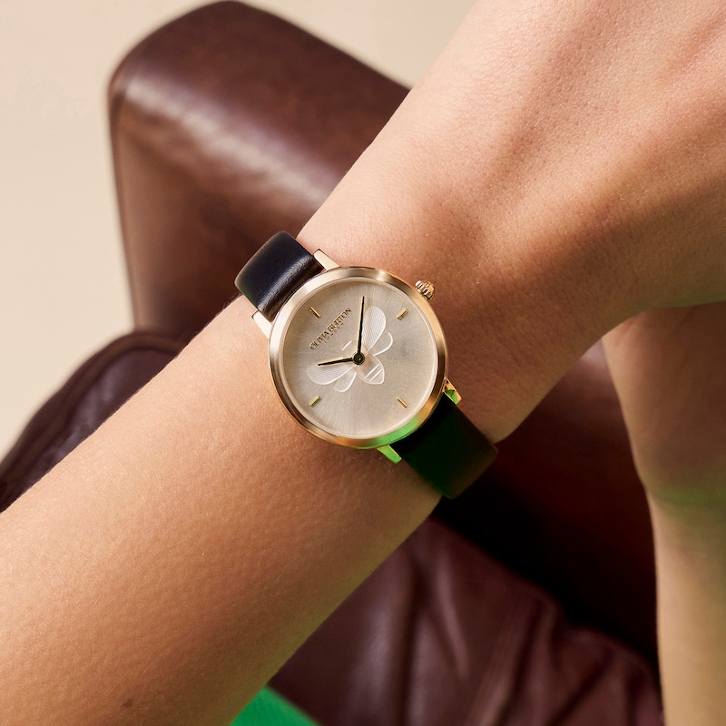 Main Image 4 of Olivia Burton Ladies' Ultra Slim Bees Leather Strap Watch