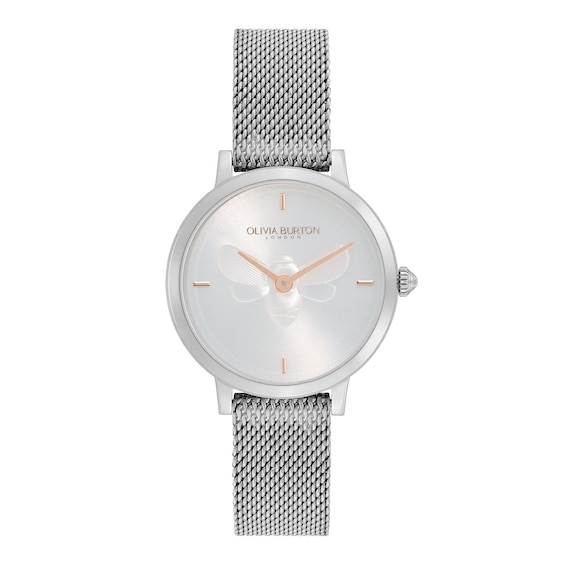 Olivia Burton Women's Ultra Slim Bees Mesh Bracelet Watch