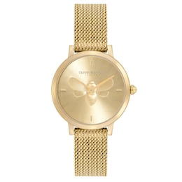 Olivia Burton Ladies' Ultra Slim Bees Mesh Bracelet Watch