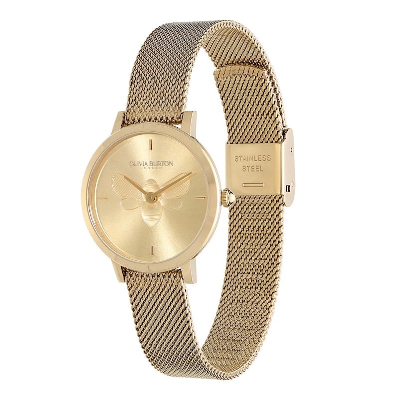 Olivia Burton Ladies' Ultra Slim Bees Mesh Bracelet Watch