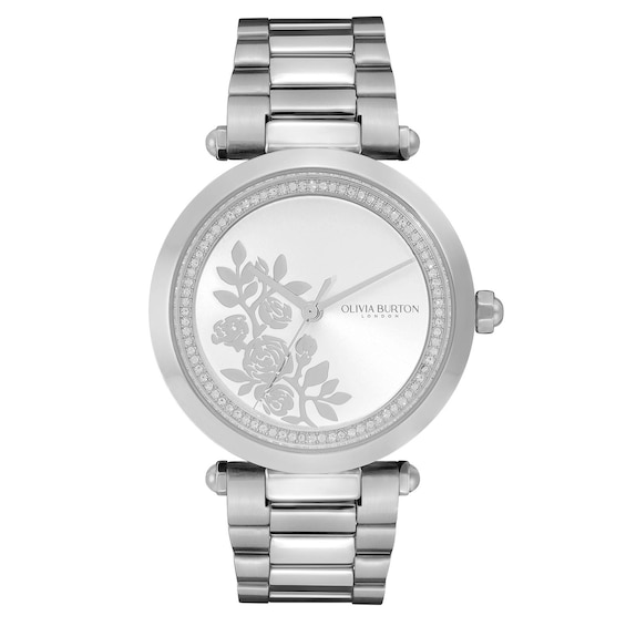 Olivia Burton Women's T-Bar Florals Stainless Steel Watch