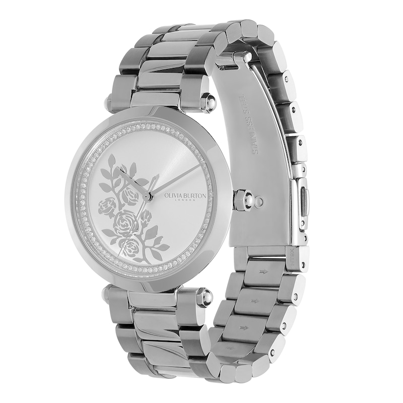 Olivia Burton Ladies' T-Bar Florals Stainless Steel Watch