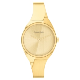 Calvin Klein Ladies' Gold IP Stainless Steel Bangle Watch