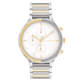 Calvin Klein Ladies' Two Tone Bezel & Bracelet Watch