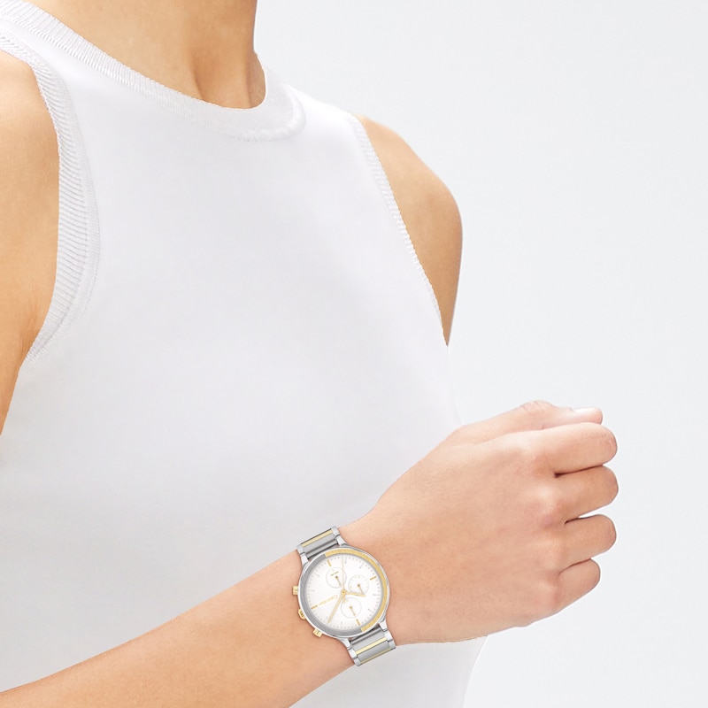 Main Image 4 of Calvin Klein Ladies' Two Tone Bezel & Bracelet Watch