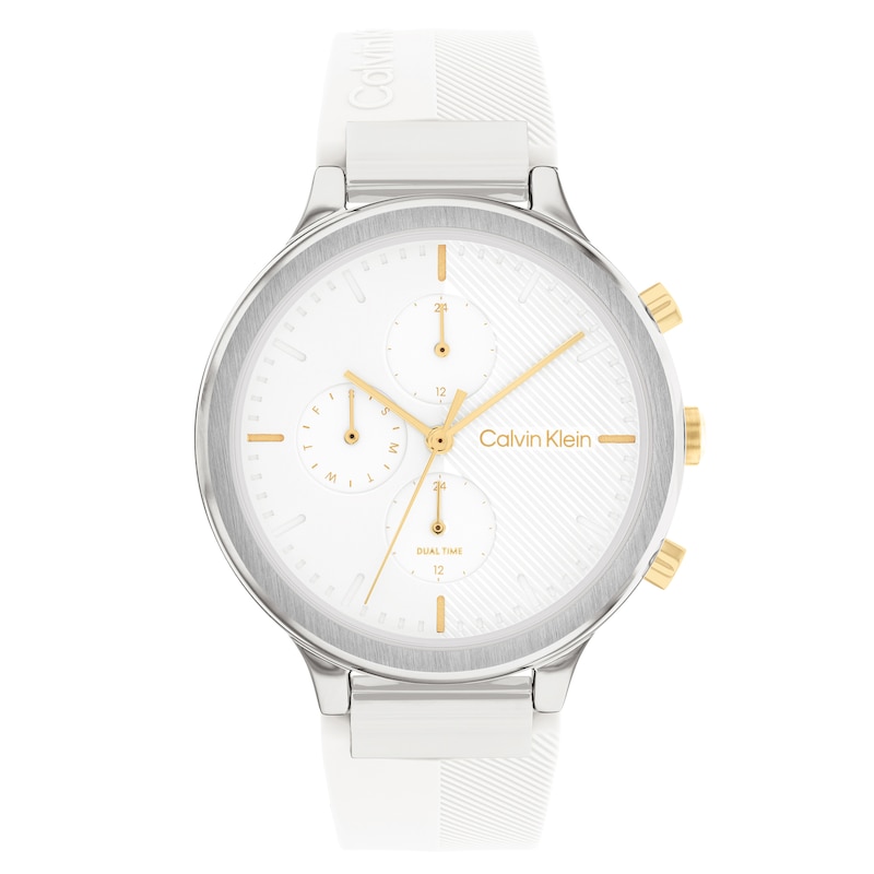 Calvin Klein Ladies' White Silicone Strap Watch