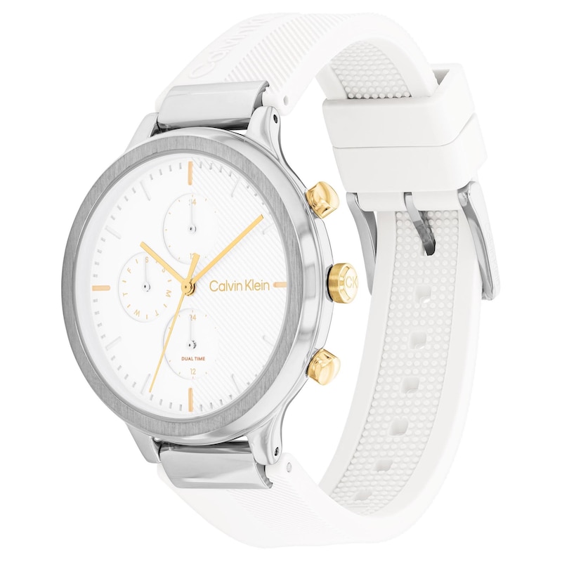 Calvin Klein Ladies' White Silicone Strap Watch