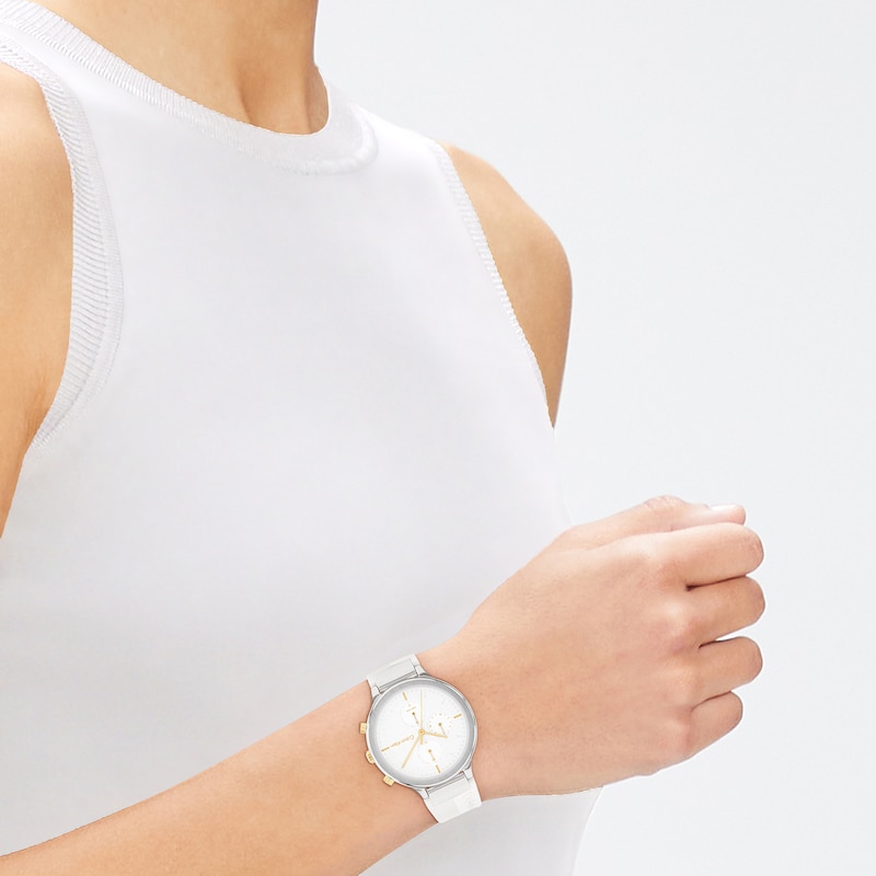 Calvin Klein Ladies' White Silicone Strap Watch