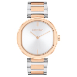 Calvin Klein Ladies' Two Tone Stainless Steel Bracelet Watch