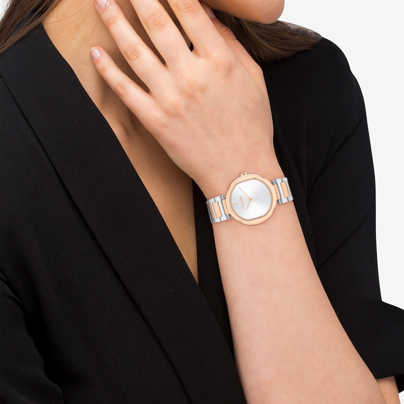 Calvin Klein Ladies' Two Tone Stainless Steel Bracelet Watch