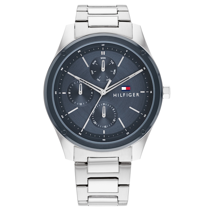 Tommy Hilfiger Men's Blue Dial Tyler Stainless Steel Watch