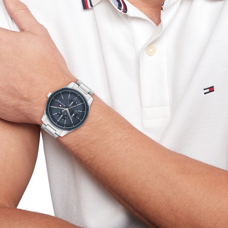 Main Image 4 of Tommy Hilfiger Men's Blue Dial Tyler Stainless Steel Watch