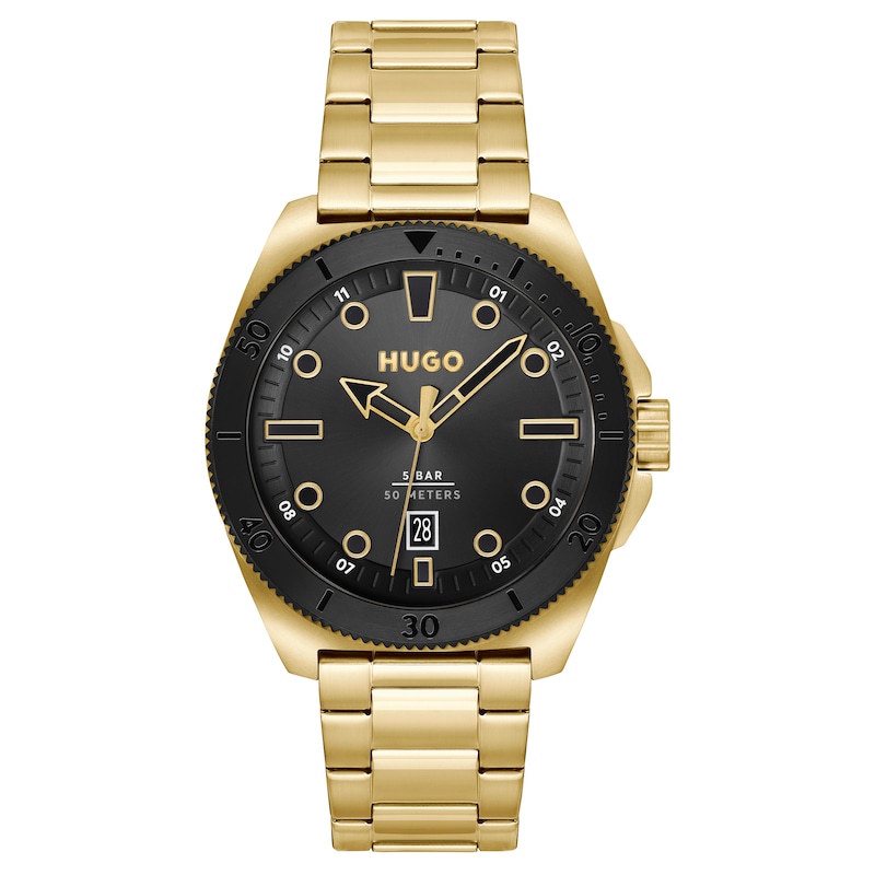 Main Image 1 of HUGO #VISIT Men's Gold IP Bracelet Watch