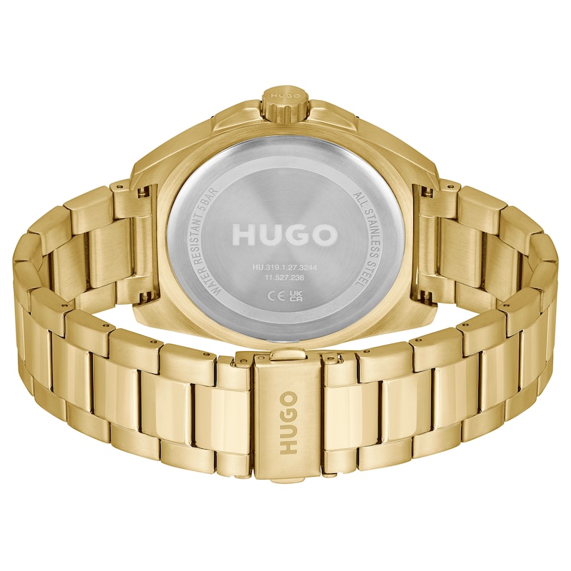 HUGO #VISIT Men's Gold IP Bracelet Watch
