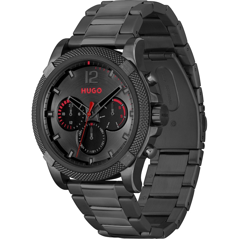 Main Image 3 of HUGO #IMPRESS Men's Black IP Bracelet Watch