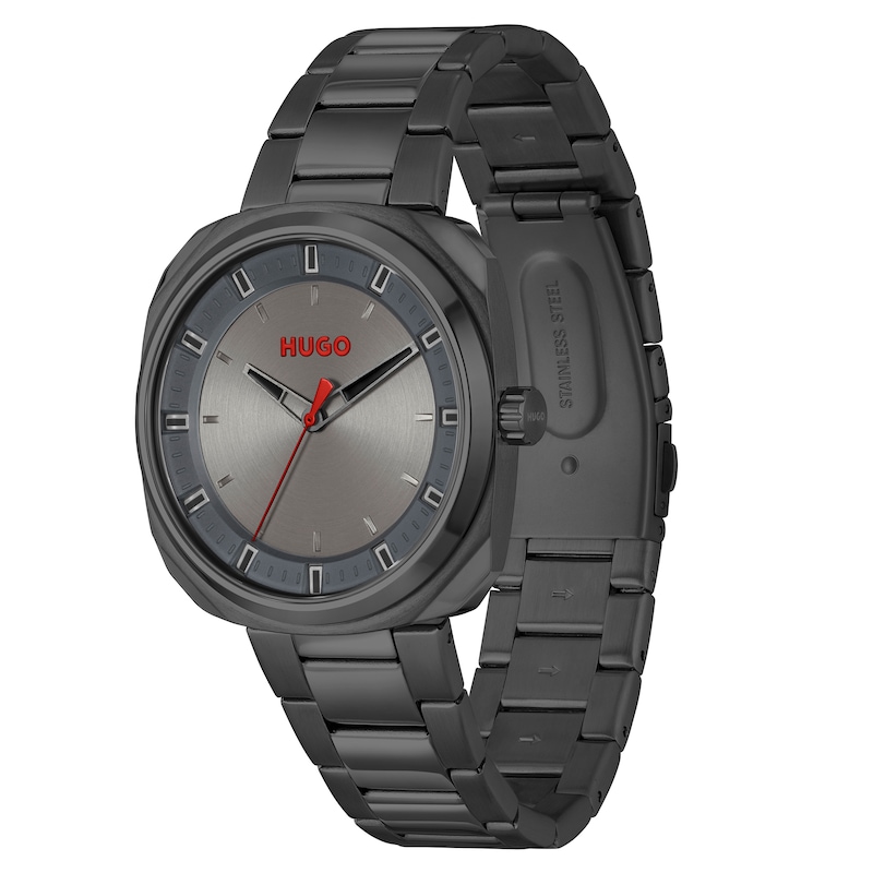 Main Image 2 of HUGO #SHRILL Men's Grey IP Bracelet Watch