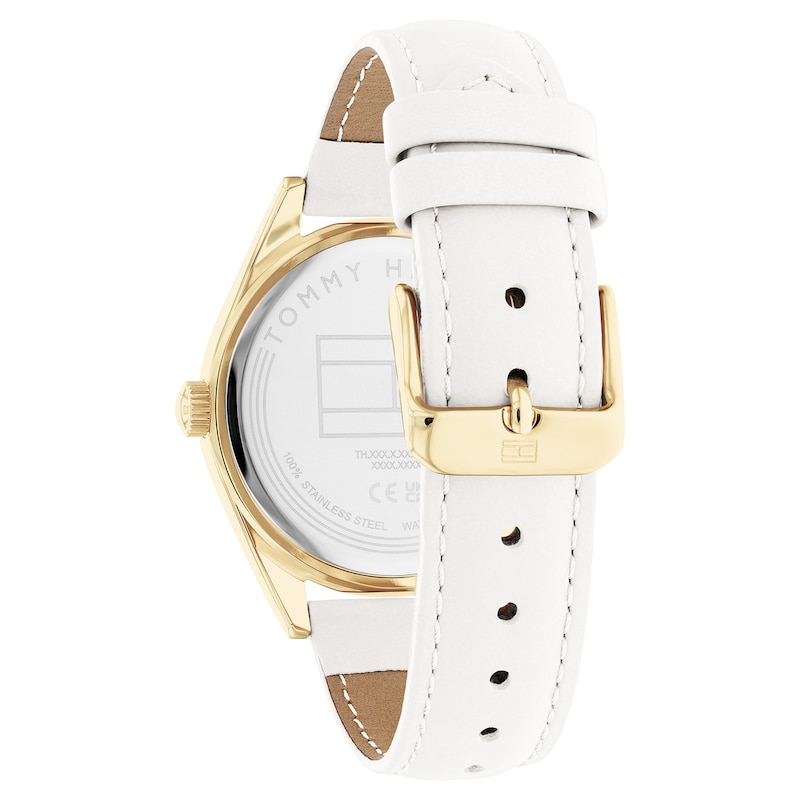 Tommy Hilfiger Monica Ladies' White Leather Strap Watch