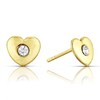 Thumbnail Image 1 of Children's 9ct Yellow Gold Crystal Heart Stud Earrings