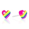 Thumbnail Image 0 of Children's Silver Rainbow Resin Crystal Heart Stud Earrings